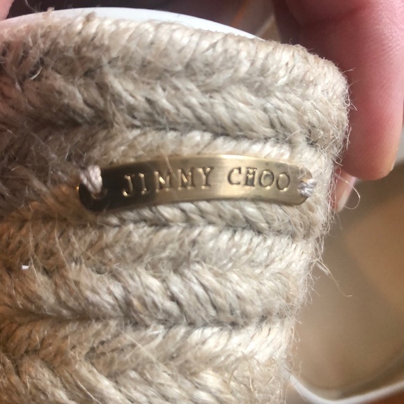 Jimmy Choo White Patent Leather Espadrille Size 40 - Picture 7 of 8